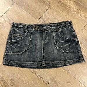 Mudd Black Denim Mini Skirt
